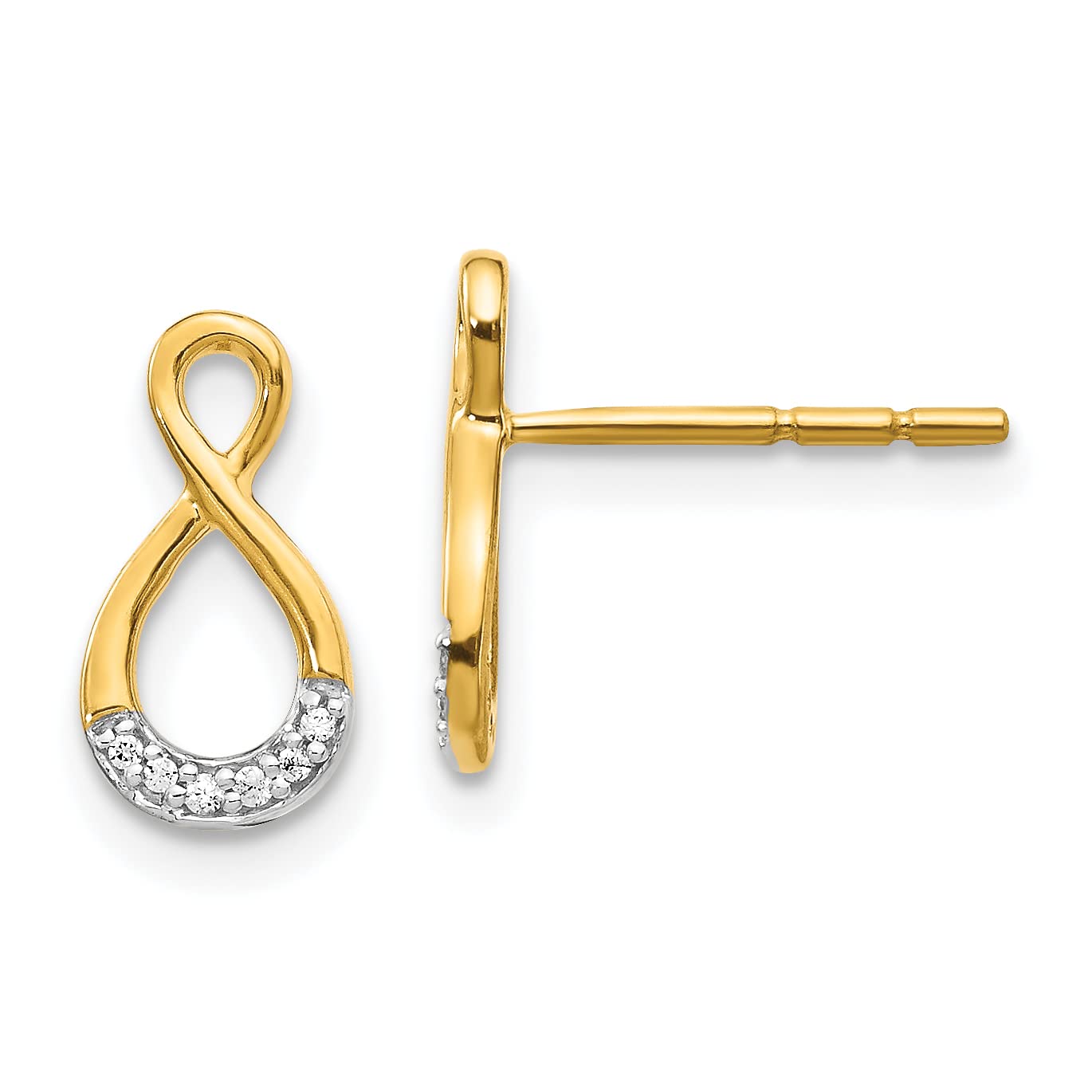 14K White Gold Diamond Stud Earrings for Women - Classic Elegant Post Earrings for Everyday Wear & Special Occasions