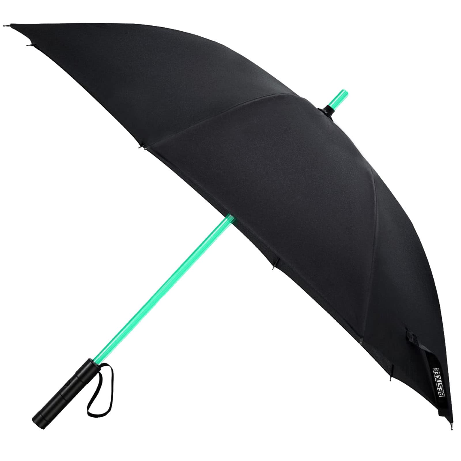 Bestkee LED Umbrella with Lightsaber Laser Sword - 7 Color Changing LED Lights on Shaft & Built-in Torch (Black) - Perfect for Cosplay, Rave Parties, Night Walking and Unique Gifts