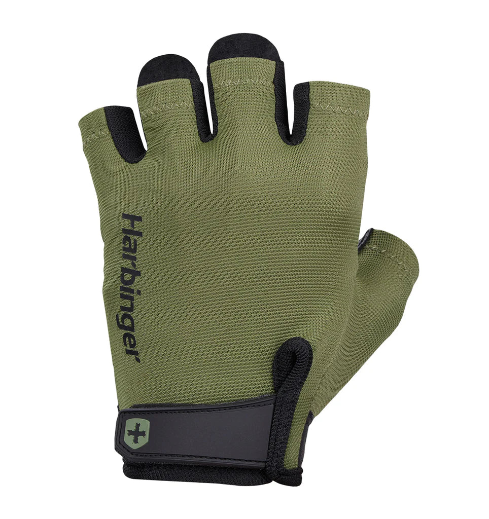 Harbinger Unisex Power Gloves 2.0 - Weightlifting & Cross Training Gloves for Gym, Workout & Fitness - Green