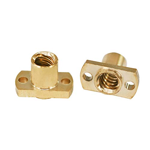 GIMAX T8 Lead Screw Nut - 2mm Pitch, 8mm Lead, Brass Nut for 3D Printer Parts - Perfect for CNC Machines, 3D Printers & DIY Projects