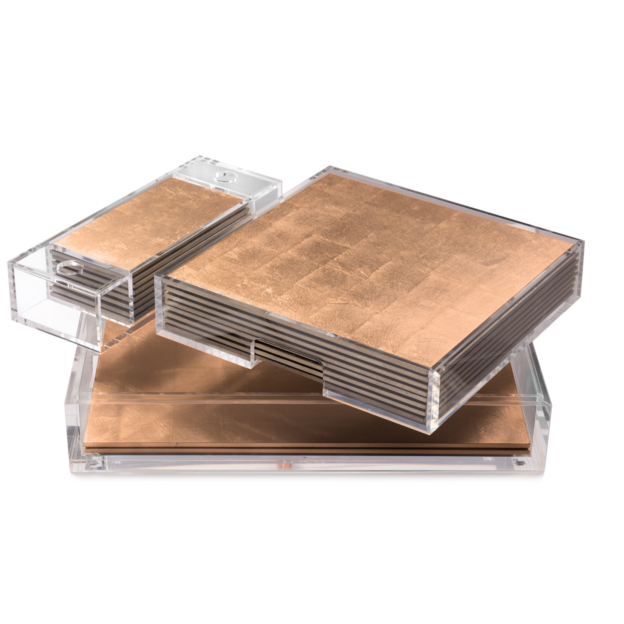 Matbox Clear Matte Gold Jewelry Display Box - Perfect for Rings, Necklaces & Earrings Showcase in Boutiques or Home Decor