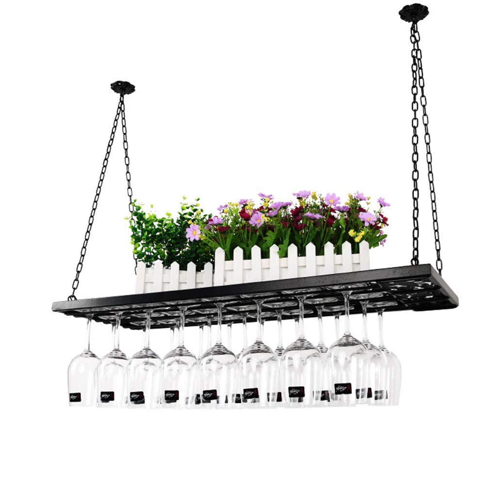 Premium Under Cabinet Hanging Wine Rack - Black Metal Stemware Holder for Champagne Glasses & Goblets - Space-Saving Kitchen Organizer for Bars, Restaurants & Home Decor