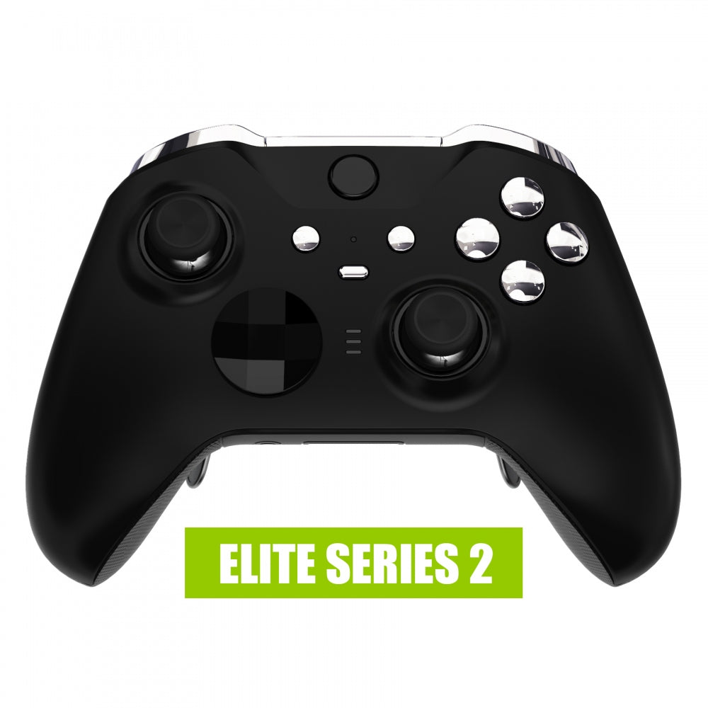 eXtremeRate Chrome Silver Replacement Buttons for Xbox One Elite Series 2 Controller - LB RB LT RT Bumpers Triggers ABXY Start Back Sync Profile Switch Keys (Compatible with Elite V2 Controller Model 1797 & Core Model 1797) - Perfect for Gaming, Repair, and Customization