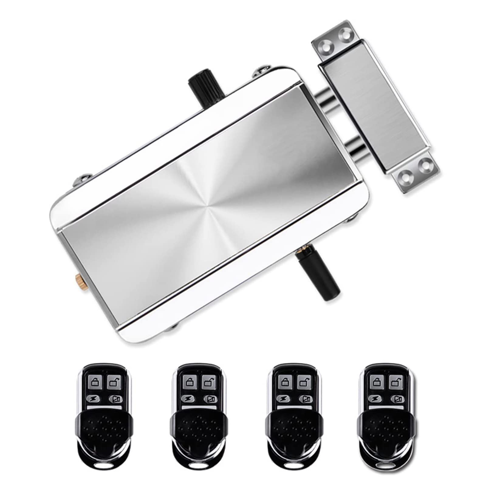 VLUOO Smart Electronic Deadbolt Door Lock - Keyless Entry, Anti-Theft Zinc Alloy Remote Control Lock with 4 Remotes - Perfect for Homes, Apartments & Offices Security