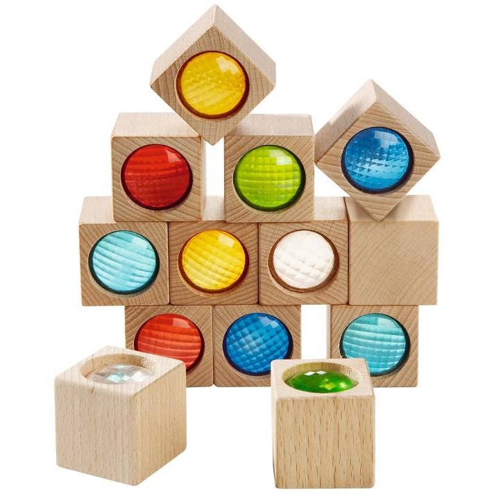 HABA Kids Kaleidoscopic Building Blocks - 120-Piece Colorful Wooden Construction Toy Set for Creative Play, STEM Learning & Early Childhood Development | Perfect for Preschoolers, Classrooms & Family Game Nights