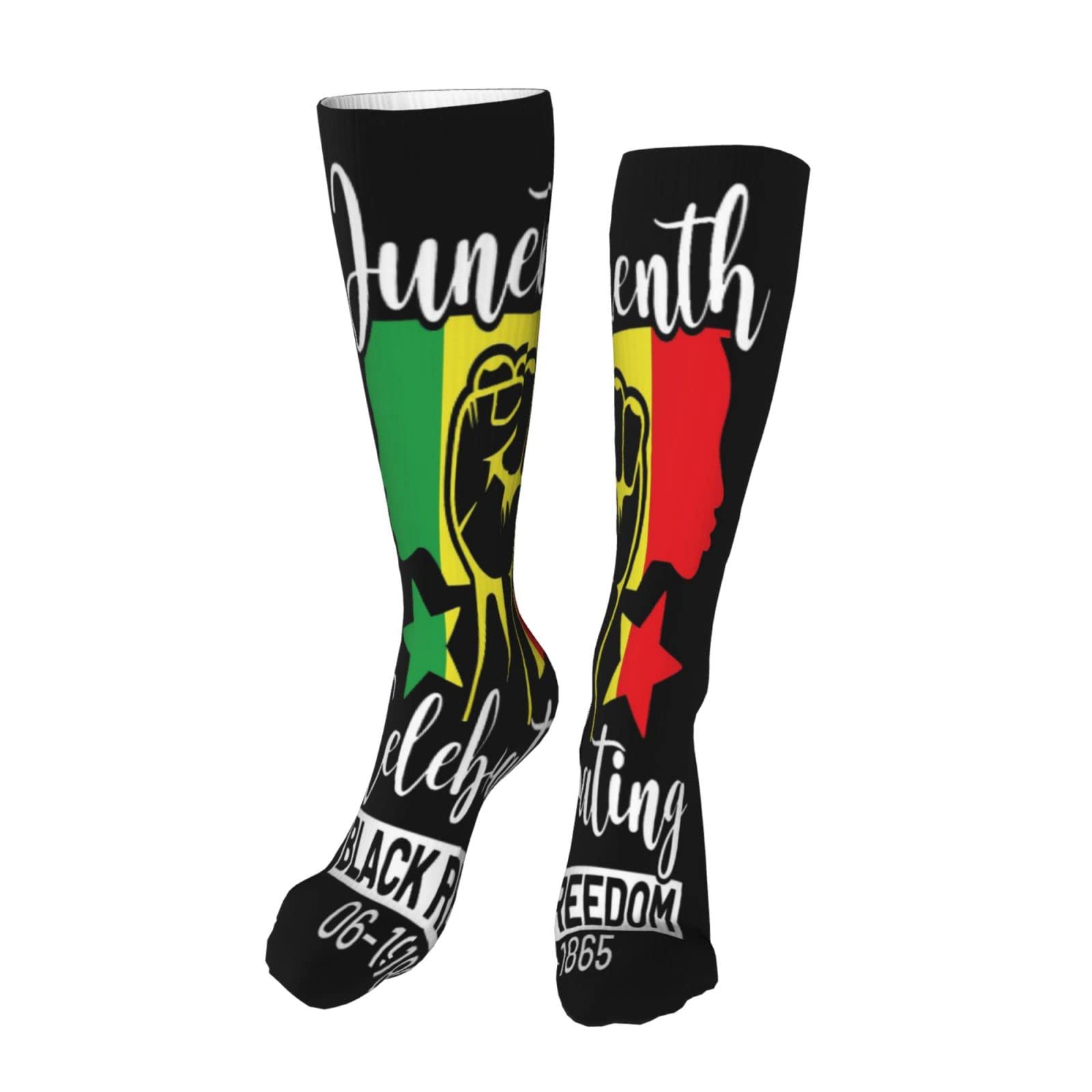 Juneteenth Black Freedom 1865 African American Socks - Unisex Crew Socks for Women & Men, Athletic Running Soccer Work Travel Socks - Perfect for Juneteenth Celebrations, Sports & Everyday Wear