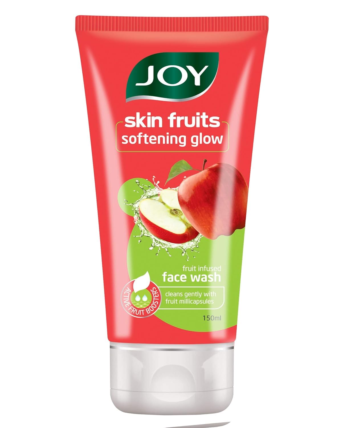 Joy Skin Fruits Softening Glow Apple Face Wash - Deep Cleansing & Hydrating Facial Cleanser for All Skin Types (150ml) - Gentle Exfoliation for Daily Skincare Routine & Glowing Complexion