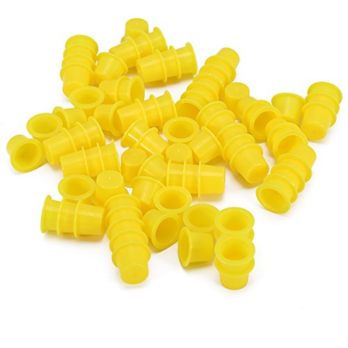 1000pcs Disposable Tattoo Ink Cups - Professional Yellow Plastic Microblading Ink Cups for Permanent Makeup & Tattoo Pigment | Ideal for Tattoo Artists, Permanent Makeup, Eyebrow Microblading & Cosmetic Tattooing Supplies