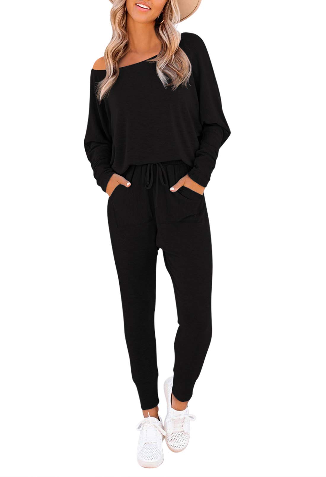 Women's 2-Piece Lounge Set - Long Sleeve Loose Top & High Waist Jogger Pants | Comfy Sweatsuit for Yoga, Running, Travel & Casual Wear