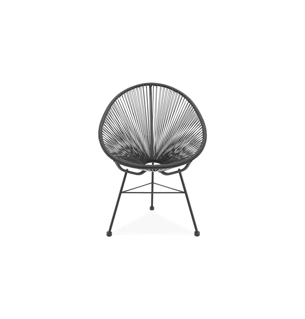 GFURN Acapulco Indoor/Outdoor Lounge Chair - Modern Wicker Rattan Patio Furniture for Poolside, Garden, and Balcony Relaxation
