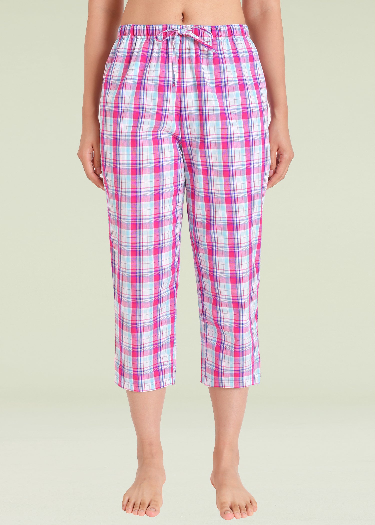 Women's Cotton Capri Pajama Pants with Pockets - Soft Lounge Pants for Sleep, Yoga & Relaxing at Home