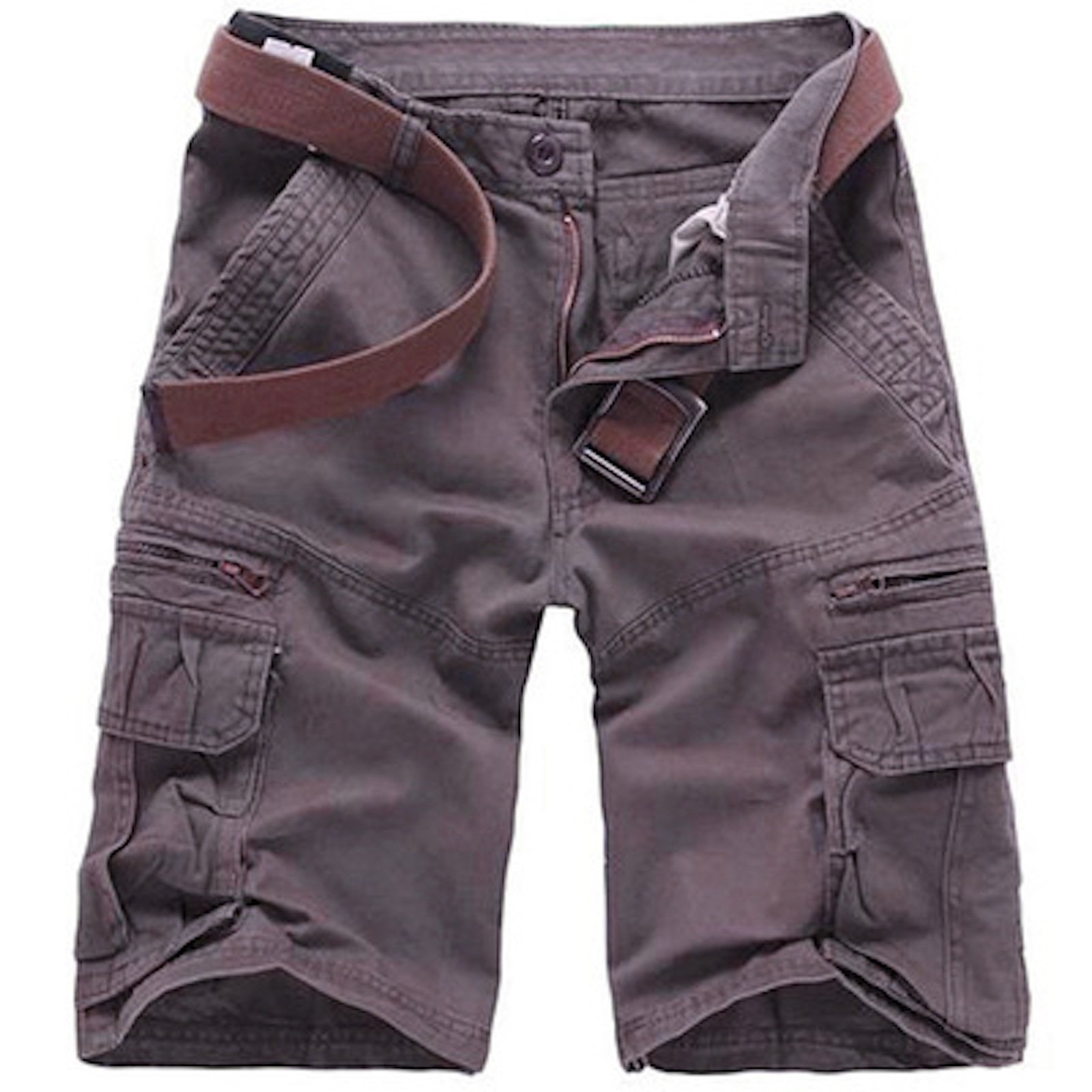 Men's Military Style Combat Cargo Shorts - Cotton Tactical Shorts with Multiple Pockets for Outdoor Hiking, Camping & Adventure Activities (No Belt Included)