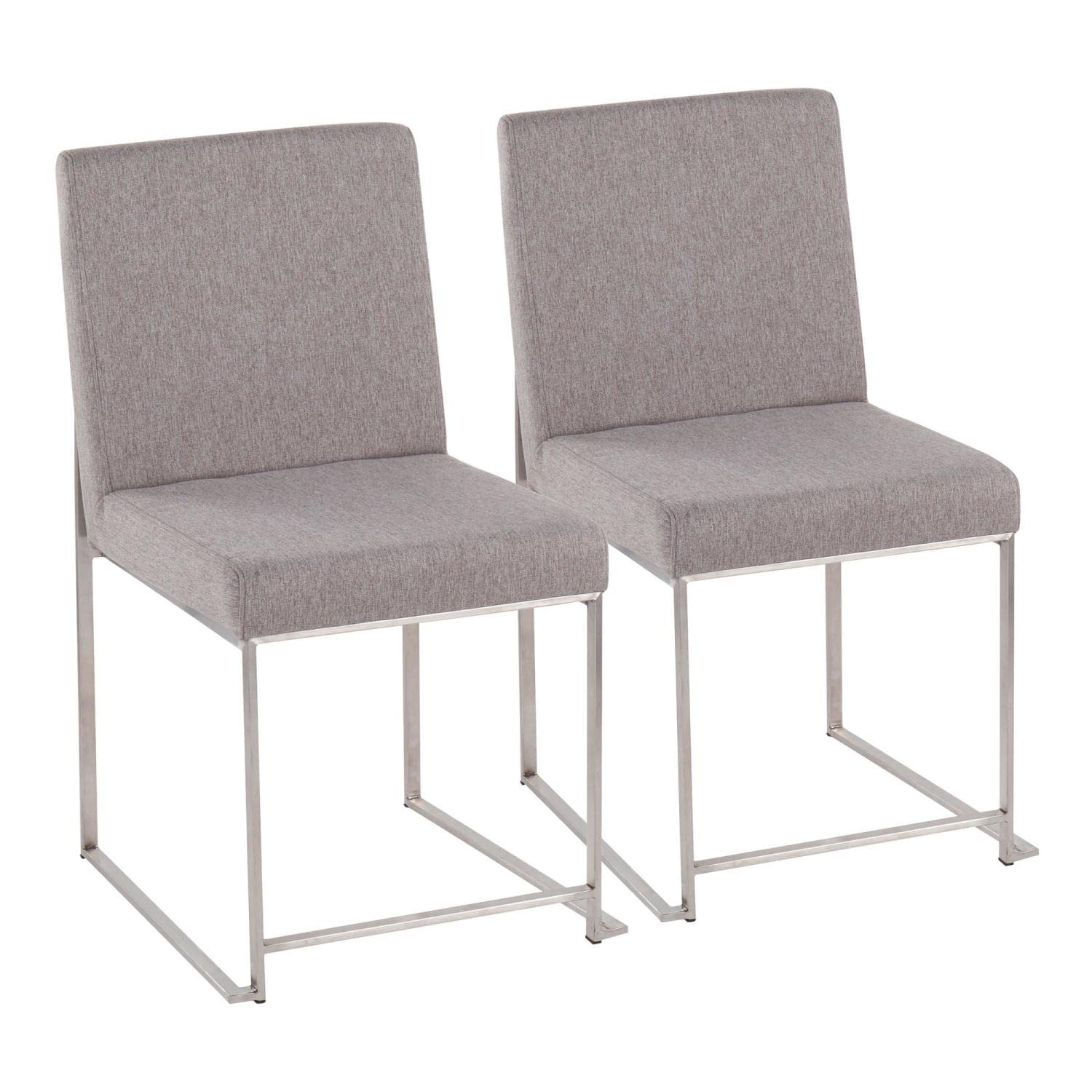 LumiSource High Back Fuji Dining Chair Set of 2 - Modern Upholstered Kitchen Chairs for Dining Table - Comfortable Contemporary Seating for Home, Restaurant & Office Use