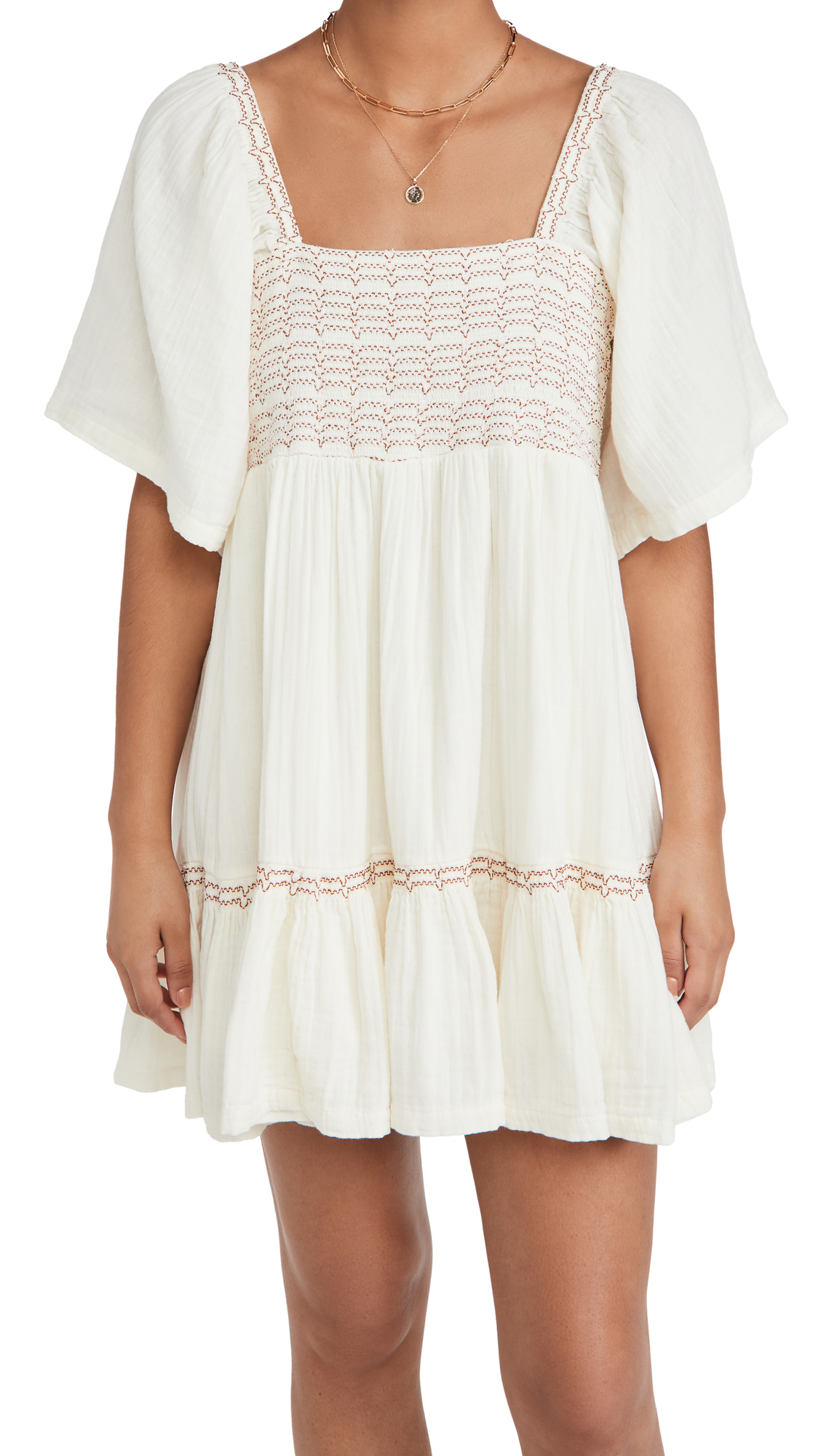 Free People Women's Easy to Love Bubble Mini Dress - Flowy Short Sleeve Summer Dress for Beach, Vacation & Date Night