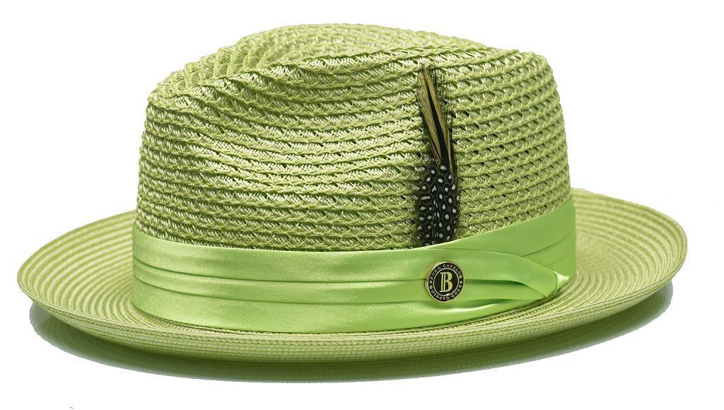 Stylish Mint Green Fedora Braided Straw Hat for Women - Summer Beach, Garden Party & Outdoor Fashion Accessory