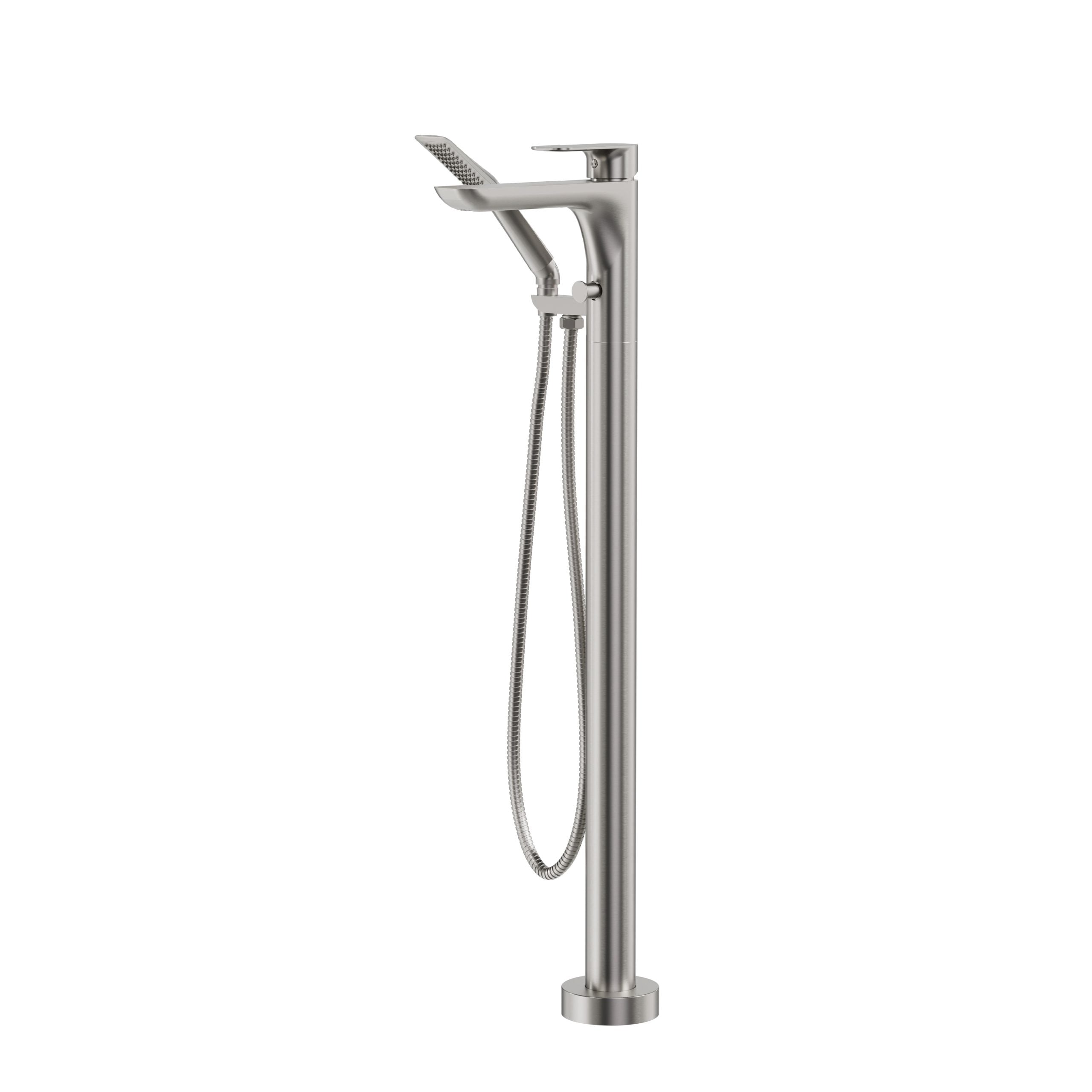 AQUA BRASS Must Floor Mount Tub Filler with 3 Finish Options - Perfect for Modern Bathroom Renovations and Luxury Spa Installations