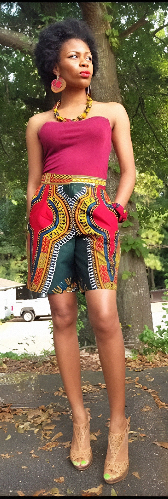 Angelina Print Shorts DP3378SH - Stylish & Comfortable Women's Summer Shorts for Casual Wear, Beach, and Vacation
