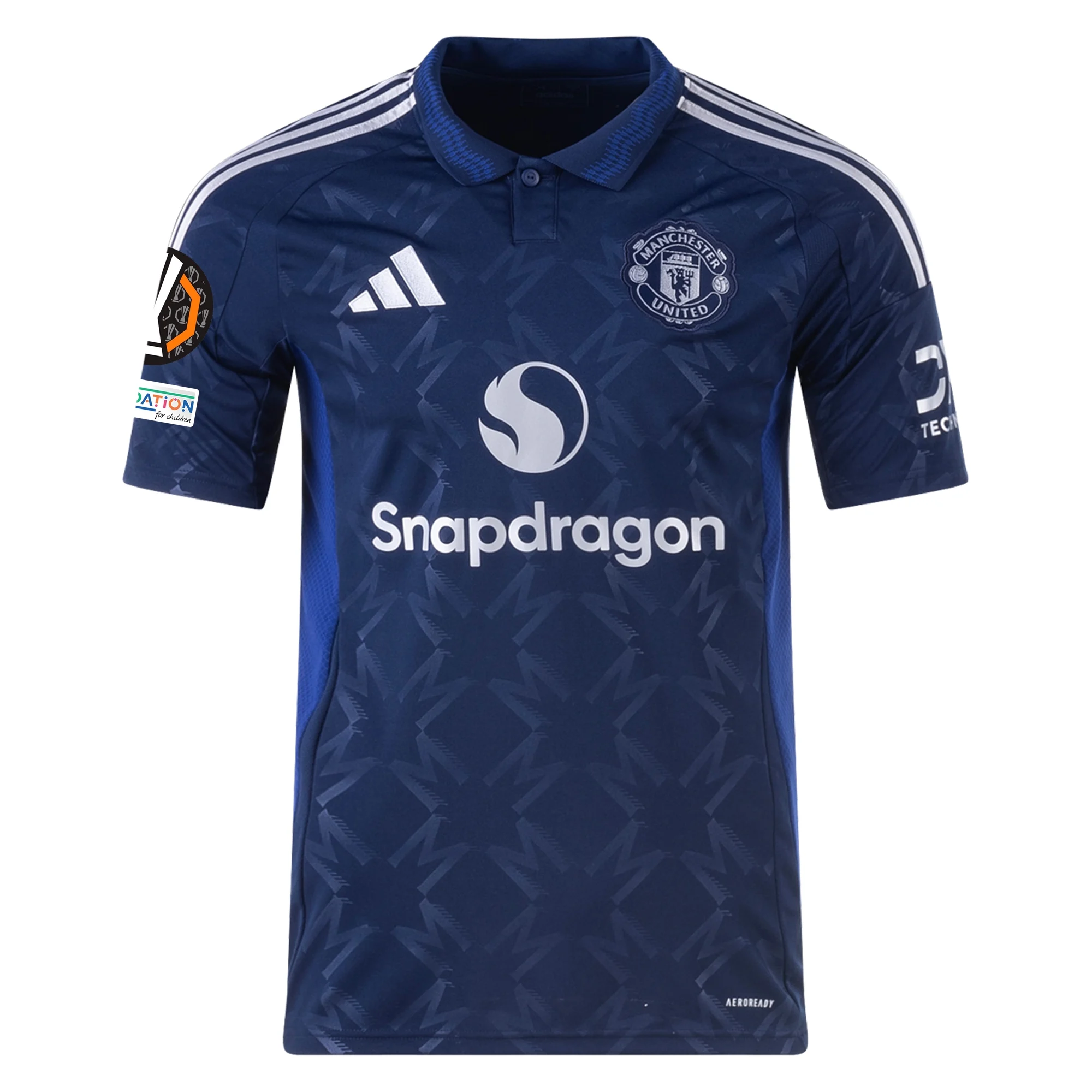 Adidas Manchester United 2024/25 Away Jersey with Europa League Patches - Night Indigo | Authentic Football Shirt for Fans & Players | Perfect for Matchdays, Training & Collecting