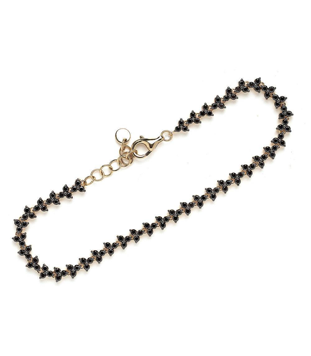 Montana Black Diamond Trilogy Bracelet - Dainty Layering Gold Jewelry for Women, Everyday Wear, Gift for Her, Anniversary & Special Occasions
