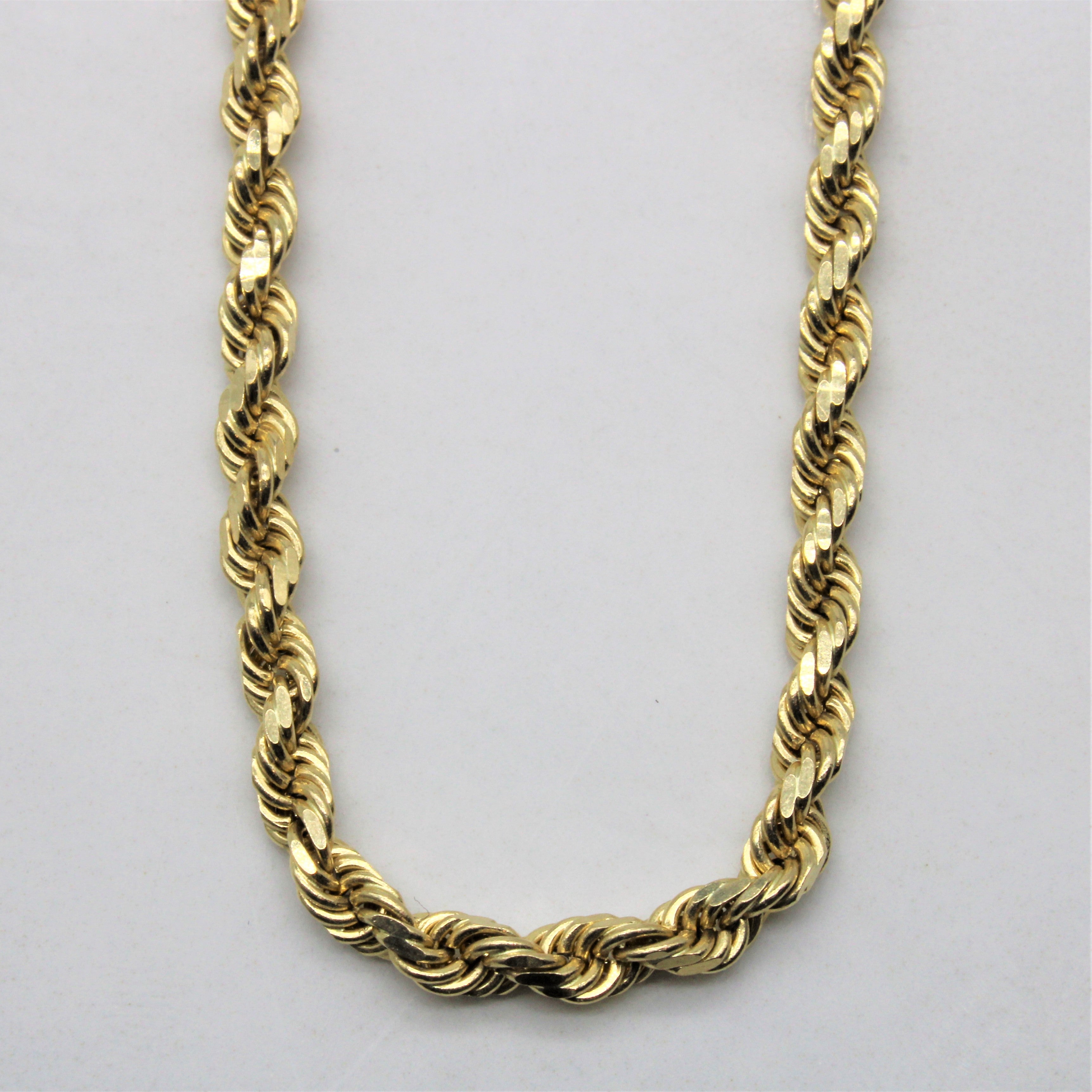 10K Yellow Gold Rope Chain Necklace 24 Inch - Durable & Stylish Jewelry for Men and Women - Perfect for Everyday Wear, Gifts & Special Occasions