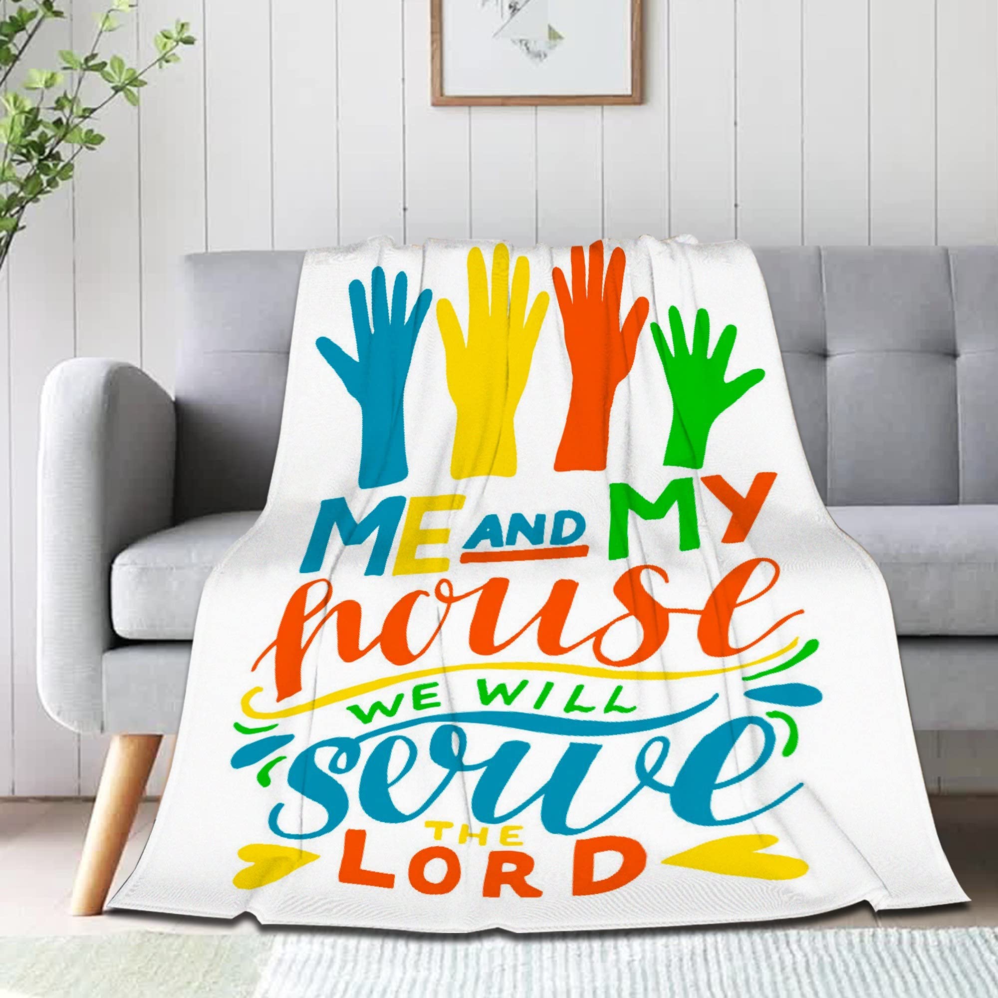 Sumedha Bible Verse Blanket - Inspirational Christian Gift for Women & Men - 60''x50'' Soft Throw for Sofa, Bed & Prayer