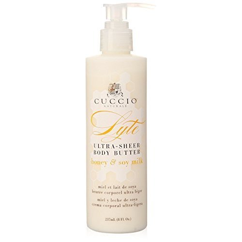 Cuccio Lyte Body Butter - Honey & Soy Milk Moisturizing Cream, 8 oz | Ultra Hydrating Skin Care for Dry Hands & Body | Perfect for Daily Use, Spa Treatments & Gift Sets