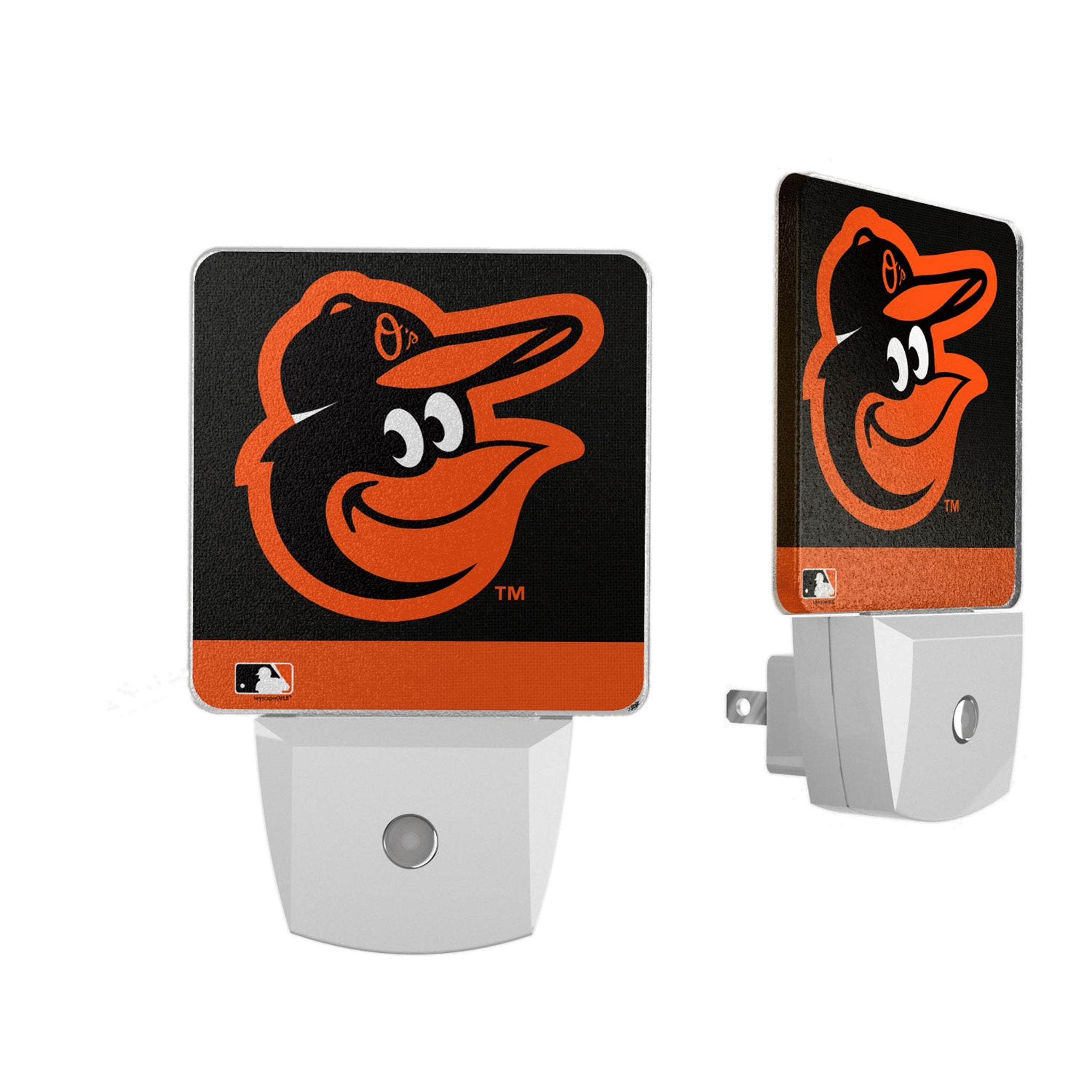 Baltimore Orioles LED Night Light 2 Pack - MLB Team Logo Striped Nightlight for Bedroom, Nursery, Kids Room - Perfect for Baseball Fans & Home Decor