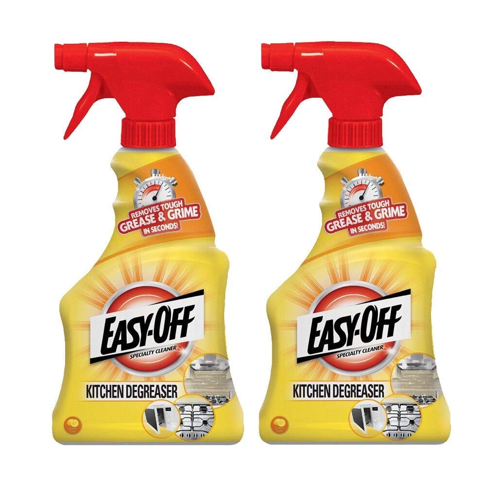 Easy Off Specialty Kitchen Degreaser Cleaner - Heavy Duty Oven & Stove Cleaner, 16 fl oz Bottle (Pack of 2) - Perfect for Removing Grease, Baked-On Food & Tough Stains from Appliances, Countertops & Grills