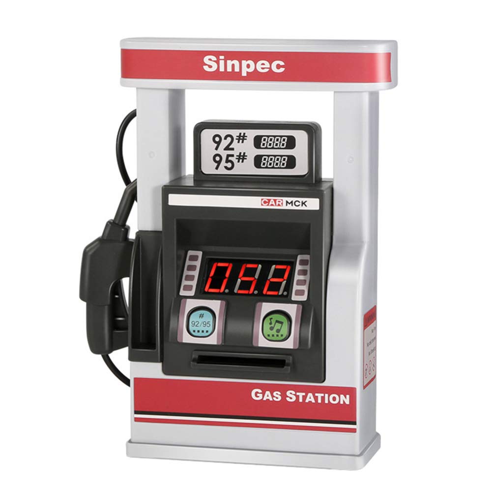 PATKAW Kids Gas Station Toy Set - Automatic Toy Gas Pump with Realistic Sounds & Lights, Early Learning Educational Toy for Pretend Play, Birthday Party Favors (5.11X3.07 Inch) - Perfect for Indoor Playtime, Preschool Role-Playing & STEM Learning Activities