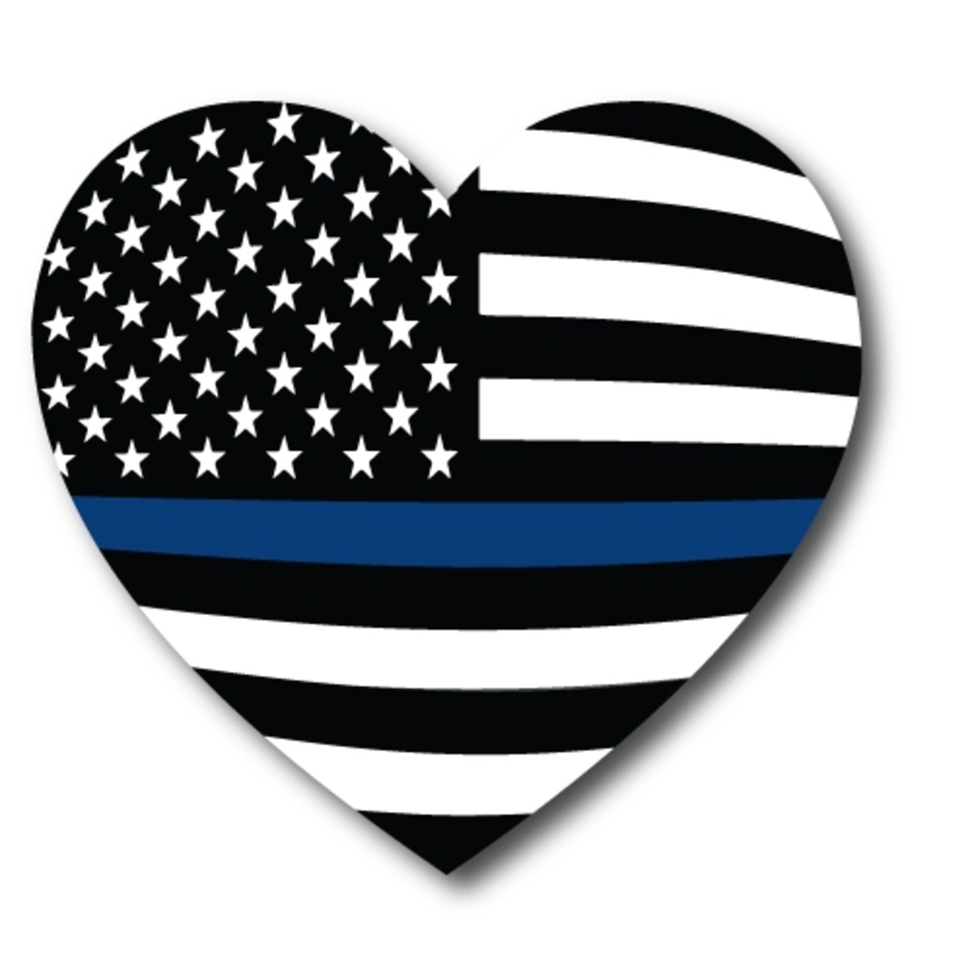 Thin Blue Line American Flag Heart Magnet - 5 Inch Heavy Duty Car Magnet for Truck, SUV, Police Support Decal - Made in USA - Perfect for Showing Law Enforcement Support on Vehicles & Metal Surfaces