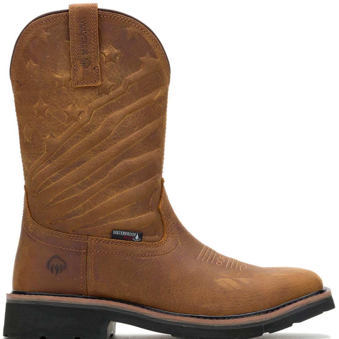 Rancher Flag LX Steel Toe Pull-On Wellington Work Boots - Brown Leather Safety Boots for Men | Waterproof & Comfortable for Construction, Farming & Outdoor Work