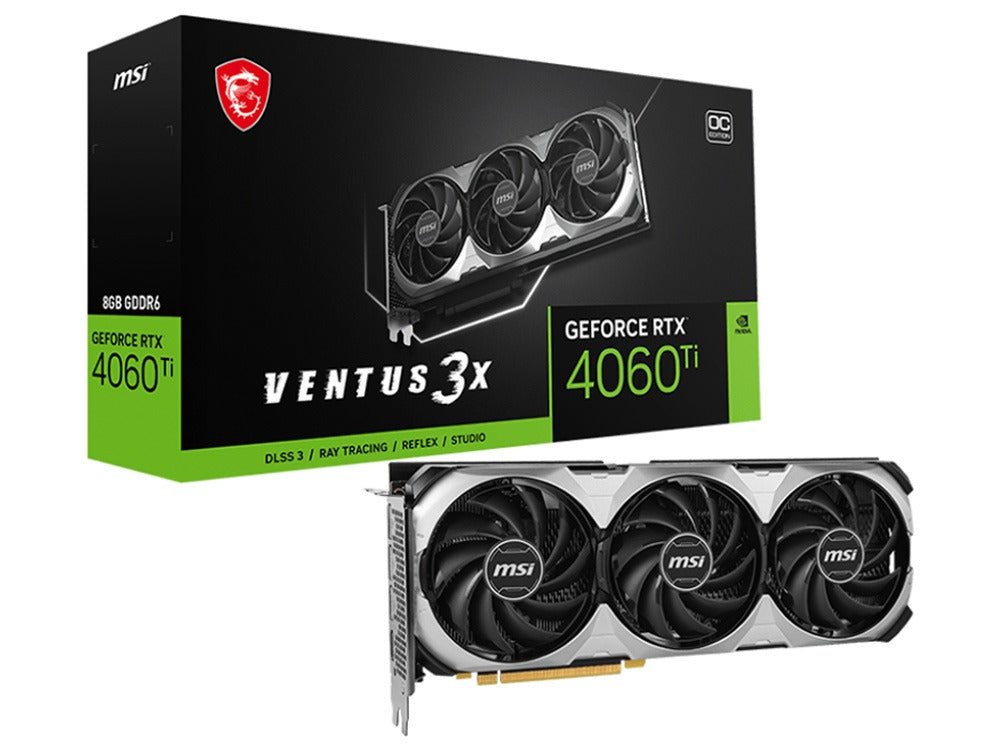 MSI GeForce RTX 4060 Ti Ventus 3X OC 16GB GDDR6 Gaming Graphics Card - 4K Ultra HD, Ray Tracing, VR Ready for PC Gaming & Content Creation