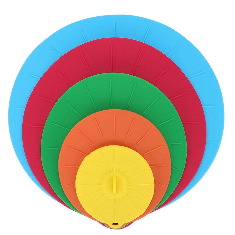 Premium Food-Grade Silicone Bowl Covers - Microwave Safe, Heat Resistant Lids for Home Kitchen (Set of 5) | Perfect for Meal Prep, Leftovers & Microwave Cooking