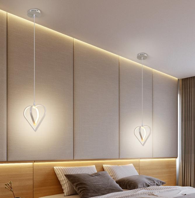 Heart-Shaped LED Pendant Light - Romantic Dimmable Hanging Fixture for Bedroom, Dining Room & Home Decor