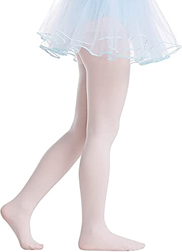 Ultra Soft Pink and White Ballet Tights for Girls - Perfect for Dance Classes, Performances, and Recitals
