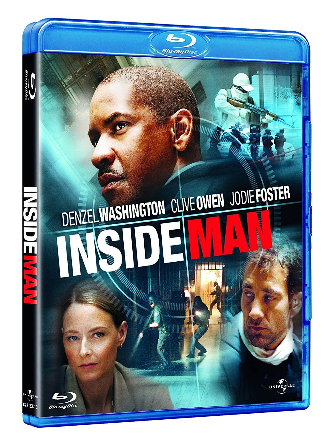 Inside Man Blu-ray Movie - Crime Thriller Film with Denzel Washington - Perfect for Movie Nights & Home Theater Entertainment