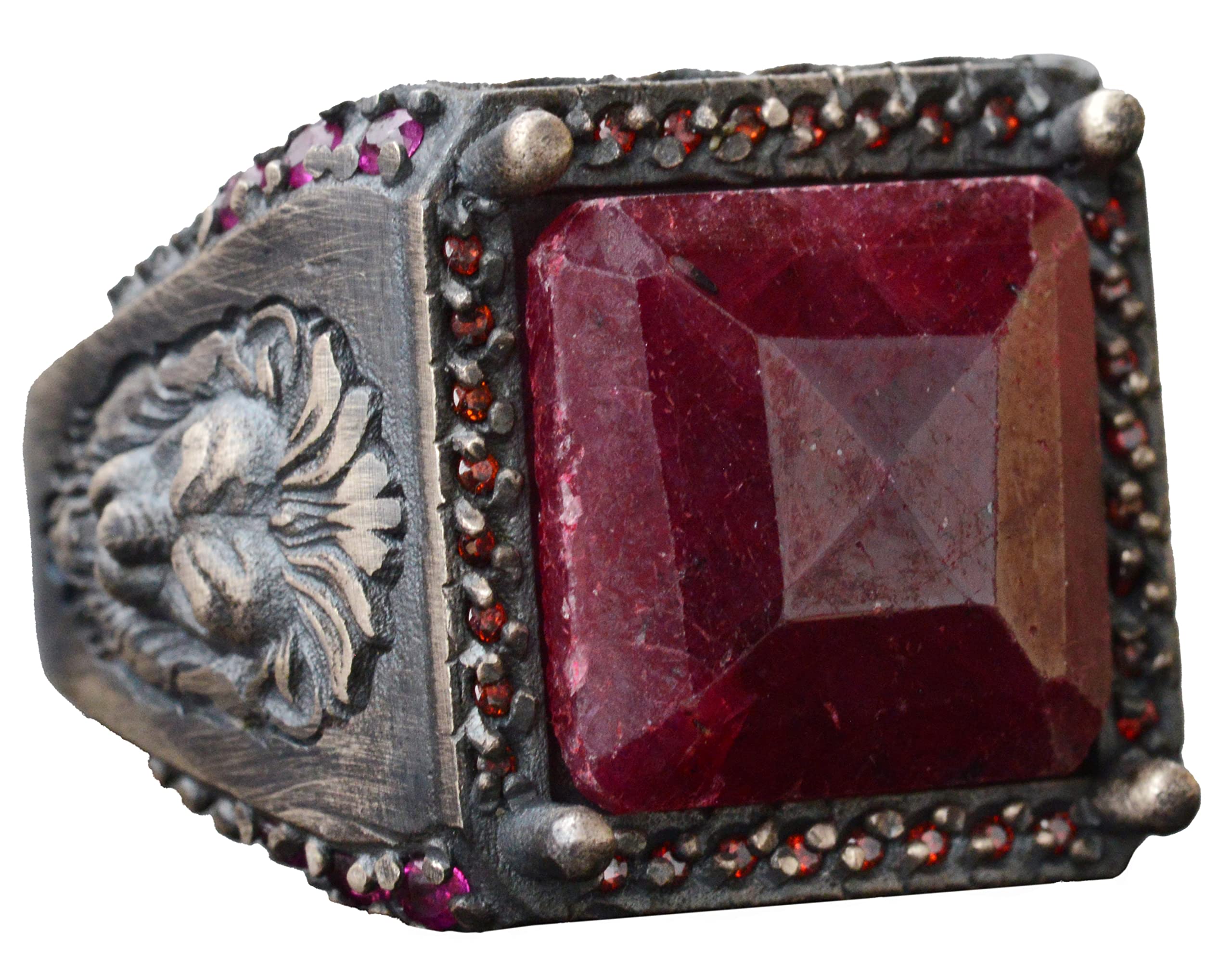 13.95 Carat Genuine Ruby Gemstone Lion Ring for Leo - Sterling Silver Zodiac Jewelry | Perfect Birthday Gift & Fashion Statement for Women