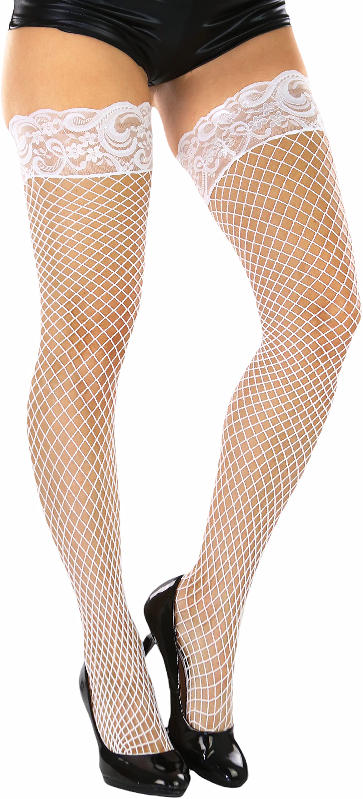 ToBeInStyle Women’s Bright & Vibrant Fishnet Thigh High Stockings - Sexy Fashion Tights for Parties, Cosplay & Night Out