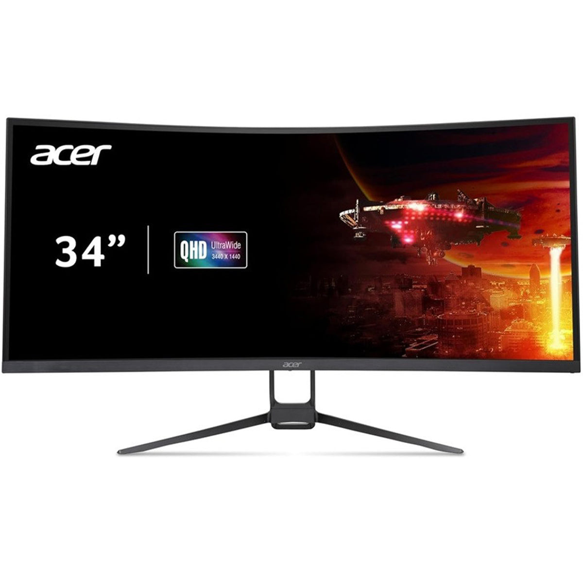 Acer Nitro ED340CUH 34-inch WQHD 100Hz Curved Gaming Monitor - Ultra-Wide VA Panel for Immersive PC & Console Gaming Experience