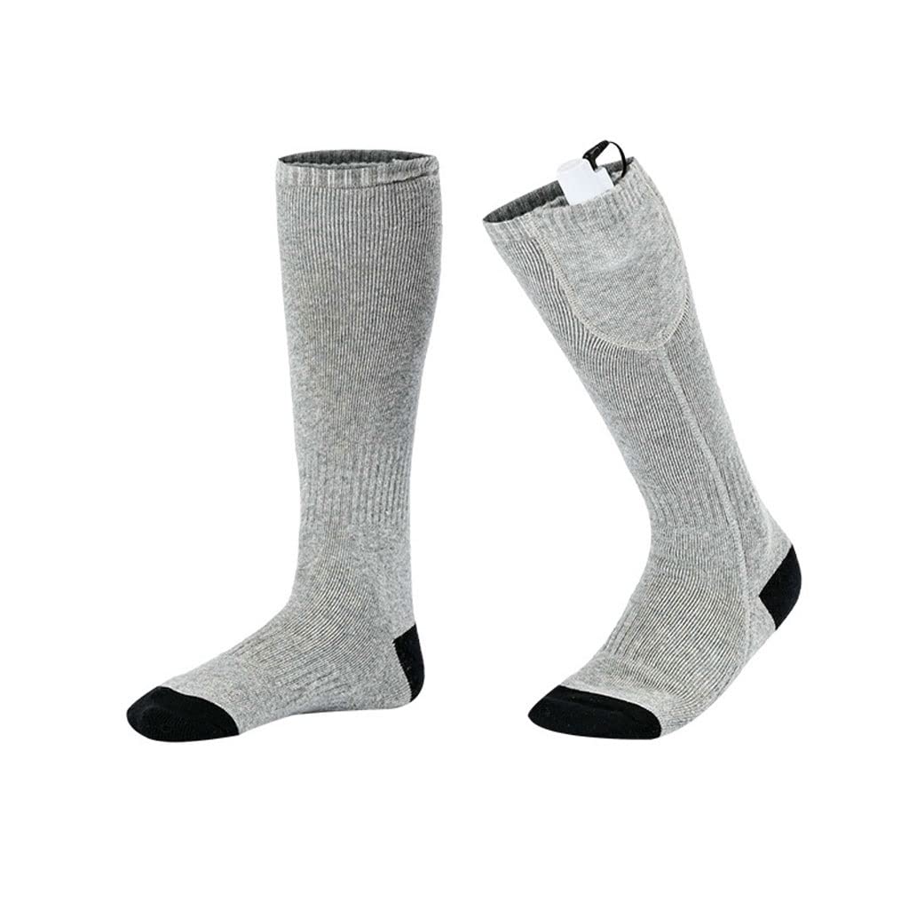 GELTDN Winter Electric Heated Socks - Washable Foot Warmers for Men & Women, Thermal Heated Stockings (Gray, One Size) - Perfect for Outdoor Activities, Hiking, Skiing & Cold Weather Comfort