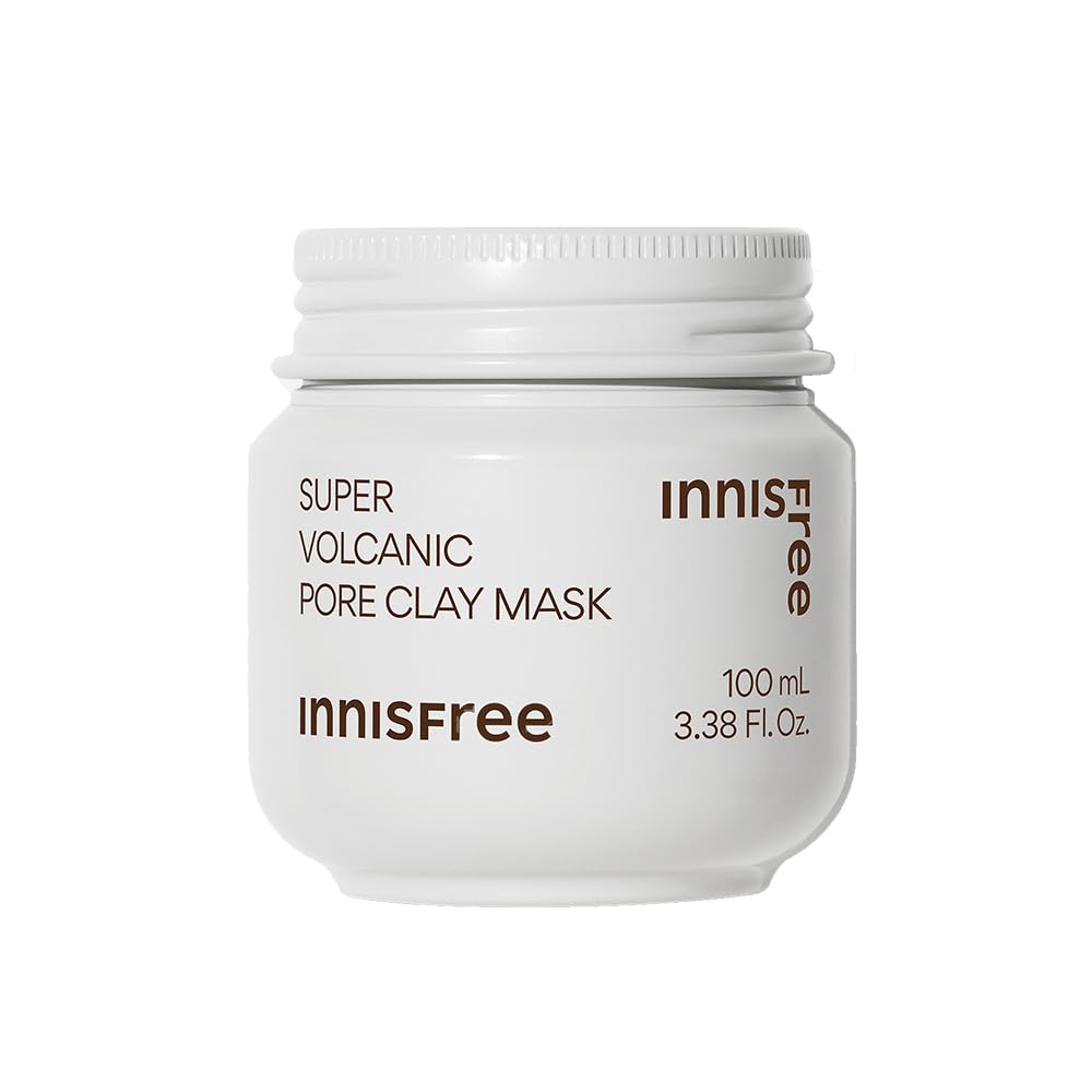 Innisfree Super Volcanic Pore Clay Mask 2X 100ml - Triple Exfoliation with Volcanic Clusters & AHA - Deep Cleansing Korean Face Mask for Oily & Combination Skin - Perfect for Weekly Detox & Blackhead Removal