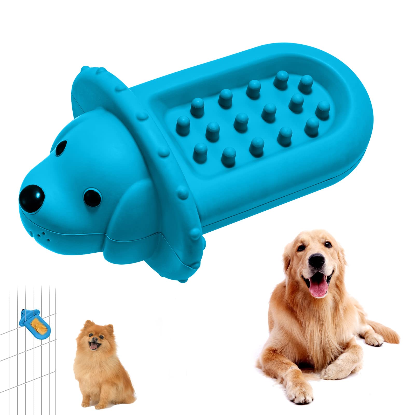 XINSZLIN Dog Training Toys - Interactive Crate Toys for Puppies & Adult Dogs | Peanut Butter Toy for Anxiety Relief & Crate Training | Durable Chew Toy for Small, Medium, Large Breeds (Blue) - Perfect for Separation Anxiety, Boredom Relief & Positive Reinforcement Training