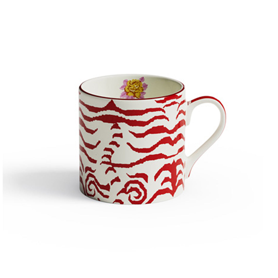 Handmade Indian Tiger Ceramic Coffee Mug - Vibrant Red Color for Tea, Coffee & Hot Drinks - Perfect Gift for Home, Office & Kitchen Use