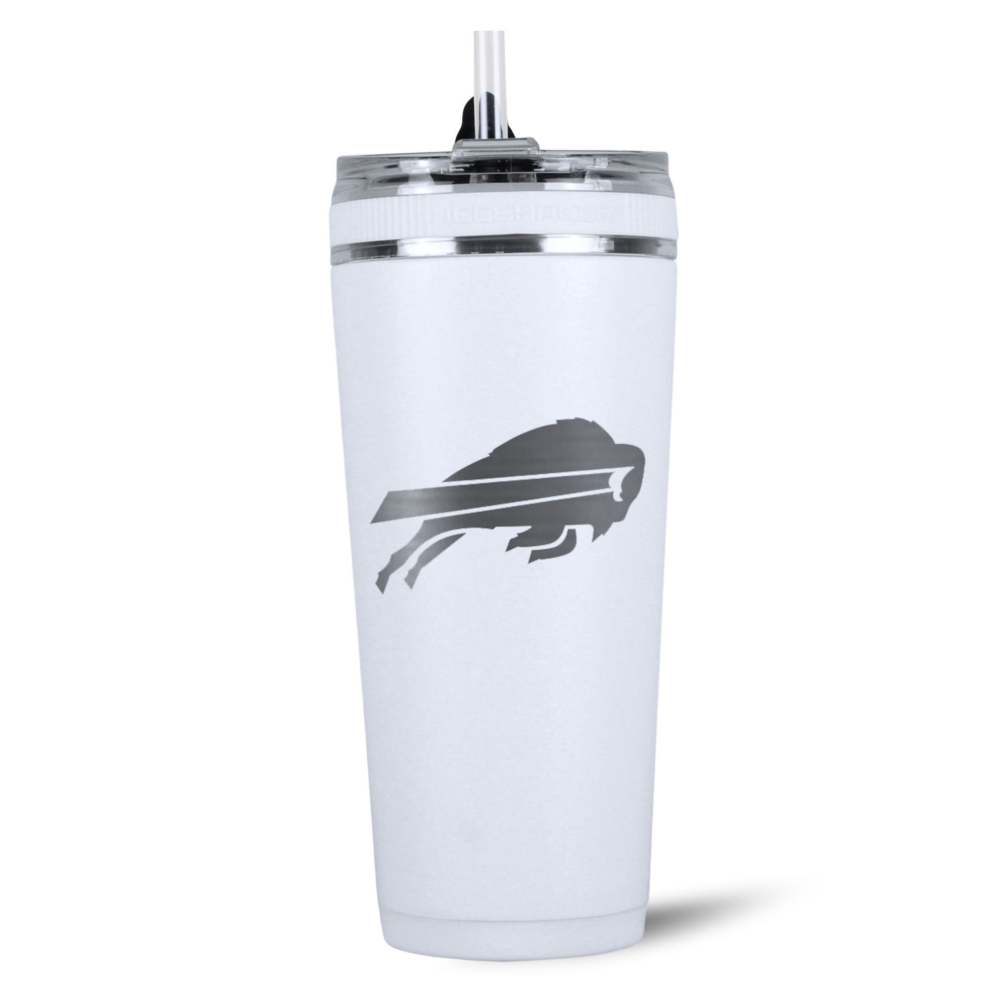 Officially Licensed Buffalo Bills 26oz Flex Water Bottle - Insulated Stainless Steel Sports Bottle for Gym, Hiking & Tailgating - White