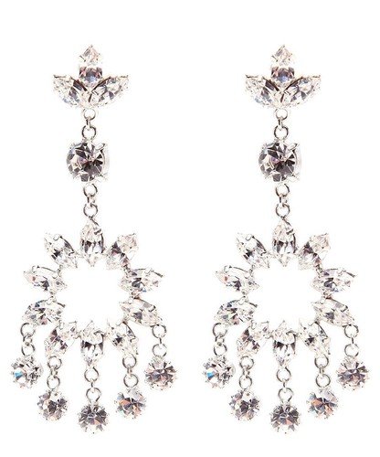 Swarovski Crystal Drop Earrings in Silver - Elegant Pierced Earrings for Women | Perfect for Weddings, Parties & Special Occasions