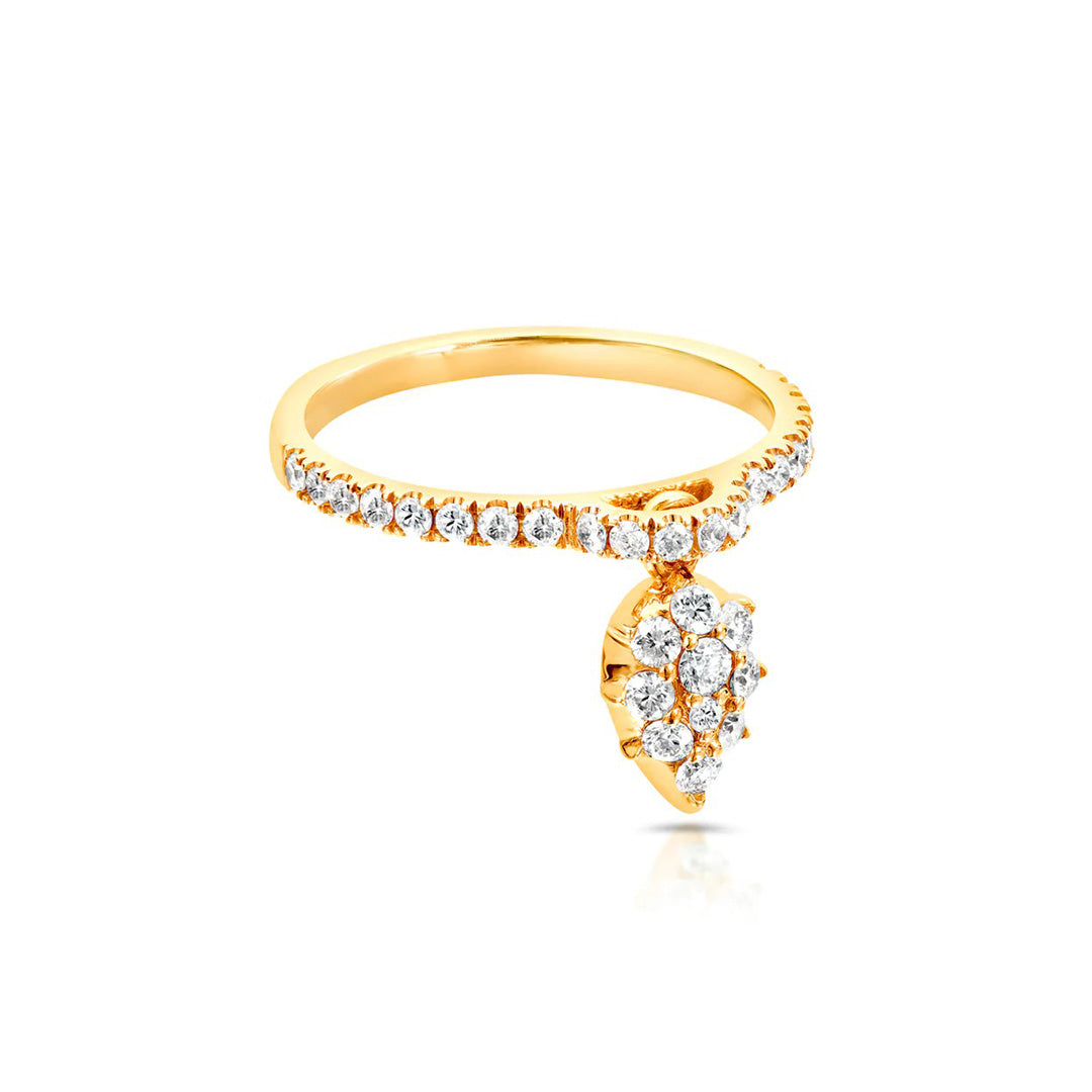 Diamond Swing Ring for Women - Elegant 14K Gold Plated Dangle Ring - Perfect for Parties, Weddings & Everyday Wear