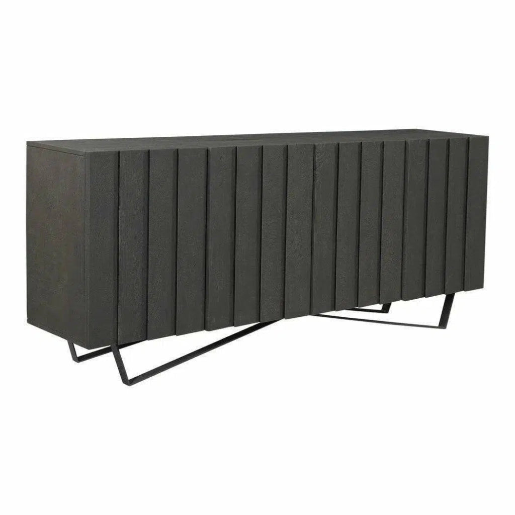 71 Inch Modern Sideboard Buffet Cabinet - Charcoal Grey Finish for Dining Room, Living Room & Entryway Storage