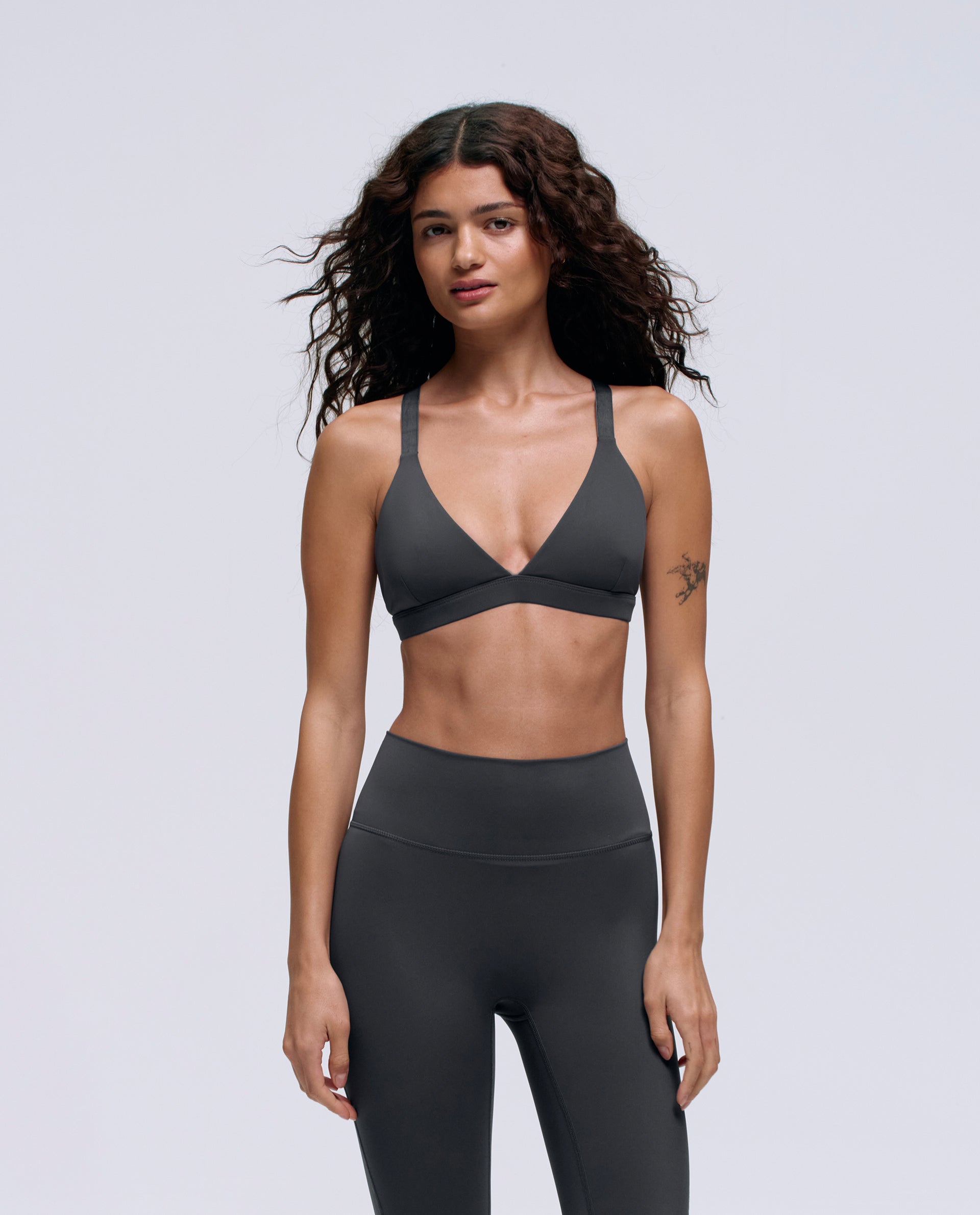 Ultimate Triangle Cross Back Bra - Graphite Grey - Comfortable & Supportive for Yoga, Workouts & Everyday Wear