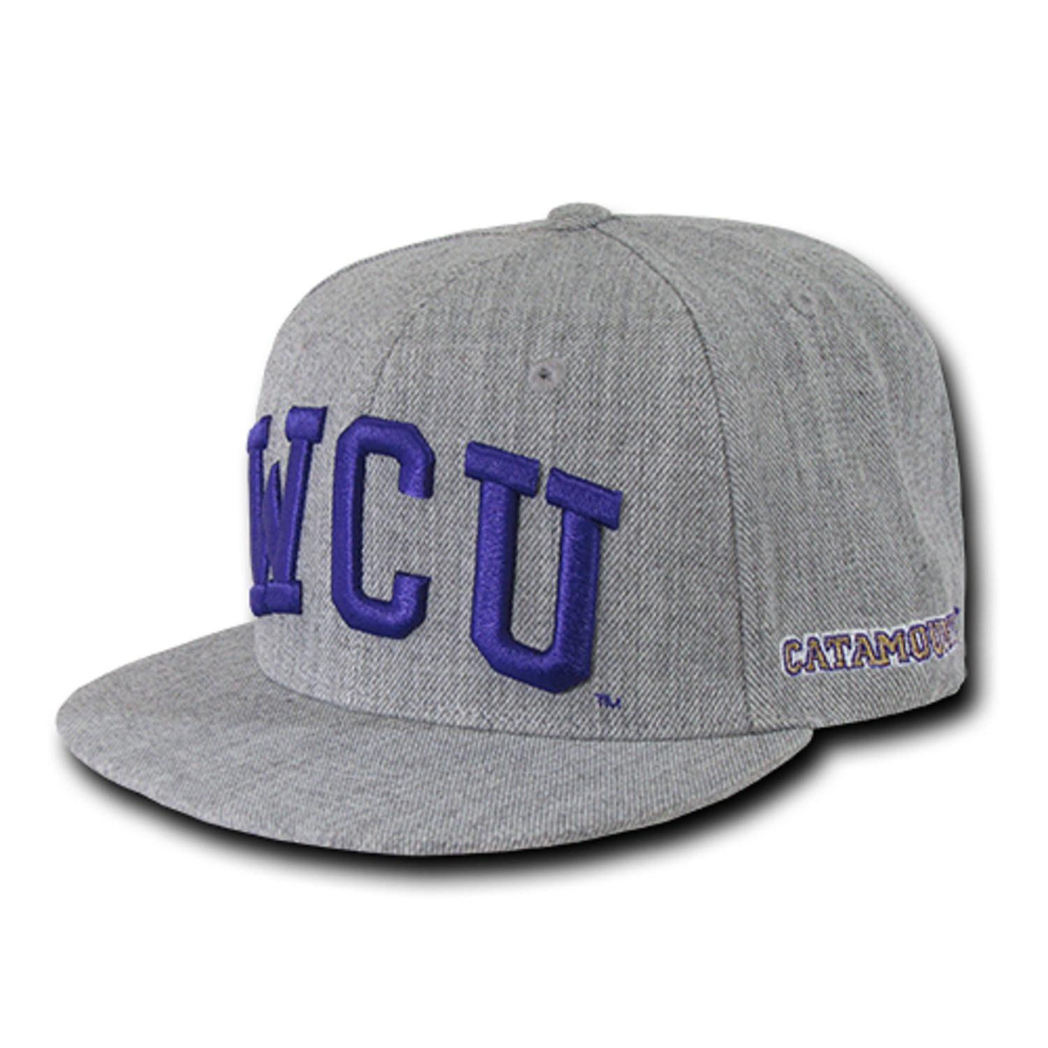 University of Western Carolina WCU Catamounts NCAA Heather Gray Snapback Baseball Cap - Adjustable Flat Bill Hat for Men & Women | Perfect for Game Day, Tailgating & College Fan Gear