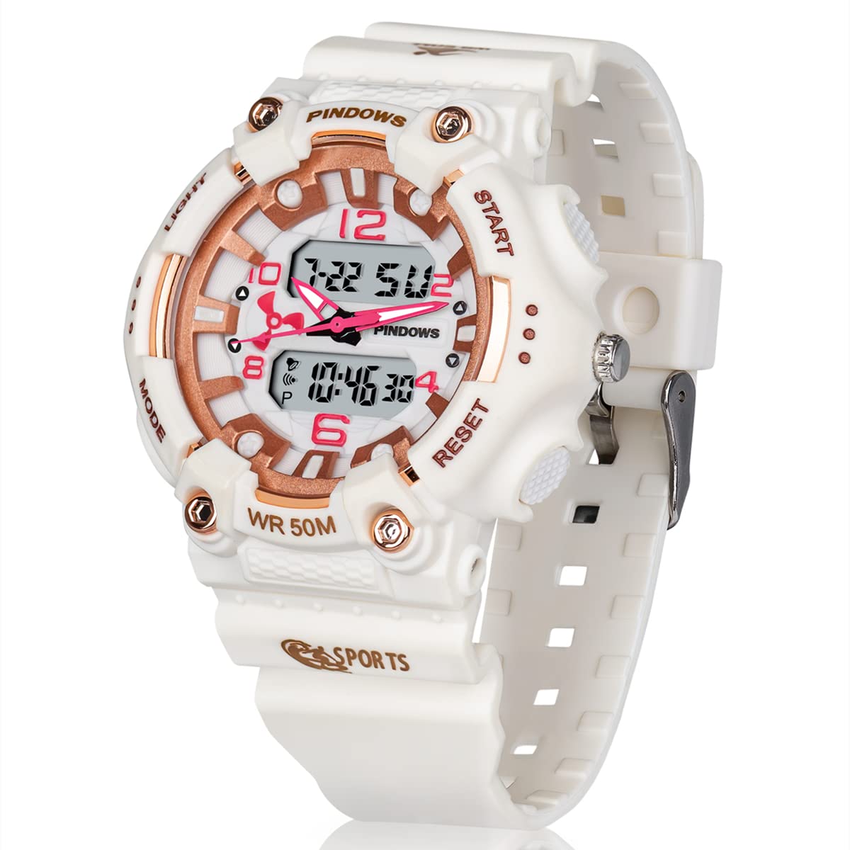 Digital Sports Watch for Women - Dual Display, Alarm, Waterproof, Stopwatch & Light | Multi-Functional Wristwatch for Teen Girls & Active Lifestyles | Perfect for Running, Gym & Outdoor Activities